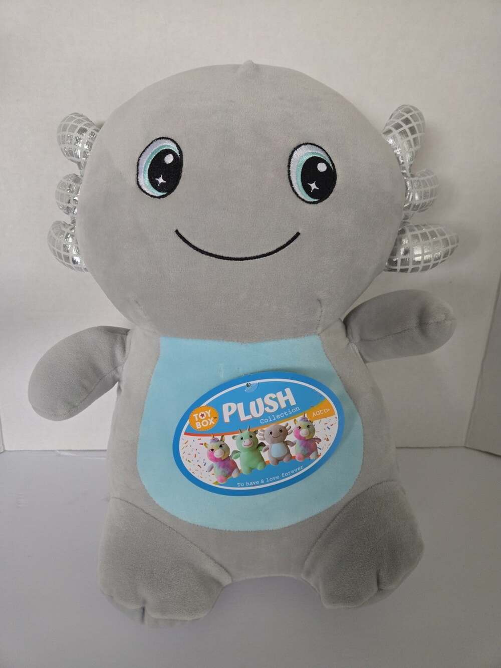AXOLOTL Gray Stuffed Animal Stuffie Plush Plushie Large 13 inch tall Soft NWT